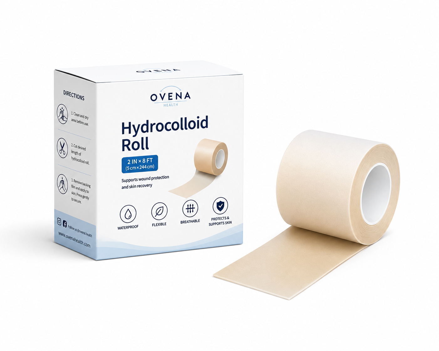 Medical-Grade Hydrocolloid Roll, Cut-to-Size