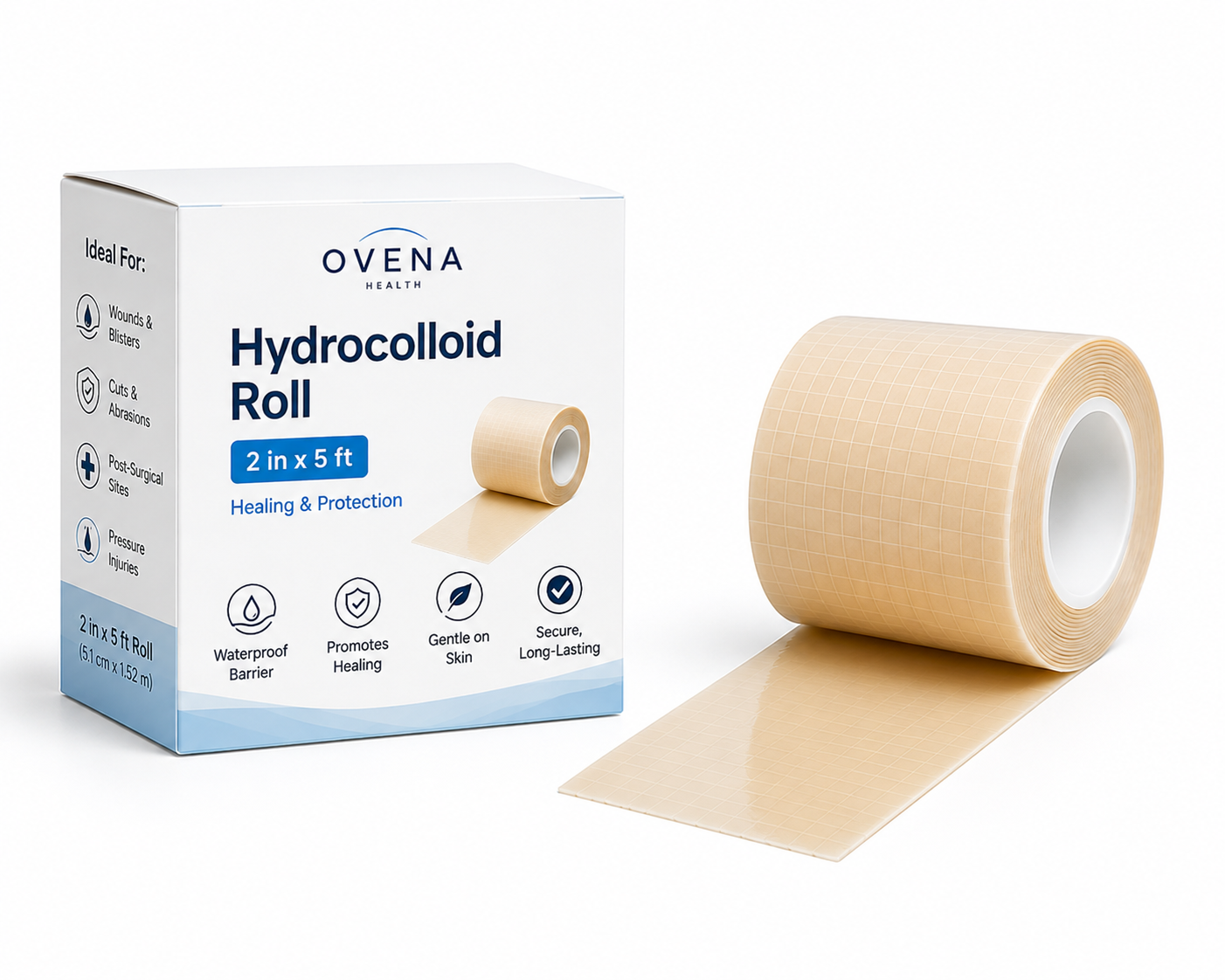 Medical-Grade Hydrocolloid Roll, Cut-to-Size