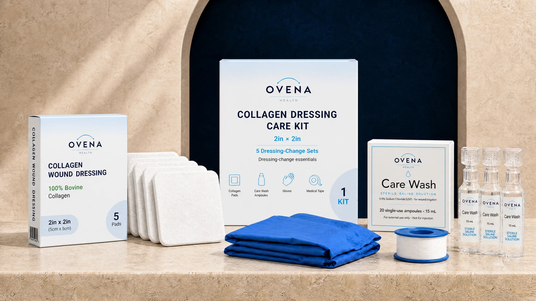 Dressing-change essentials, organized in one box.